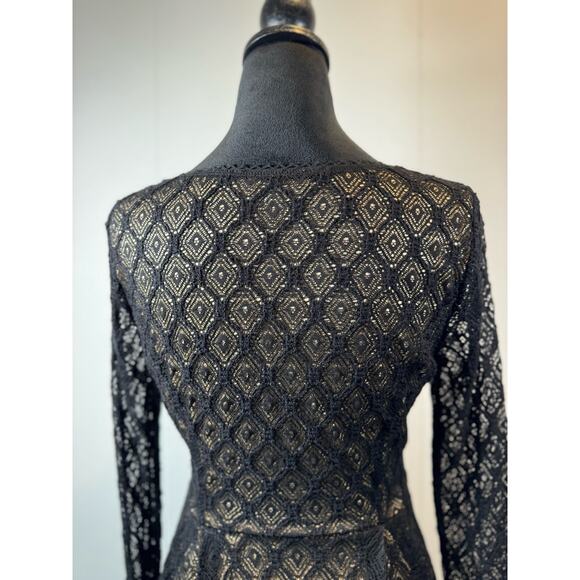 Catherine Malandrino for Design Nation Black Lace Tunic Top Size S - Picture 5 of 10
